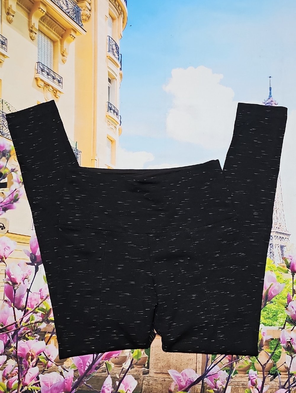 Lysse Black‎ Speckled Skinny High Waist Leggings Size Small